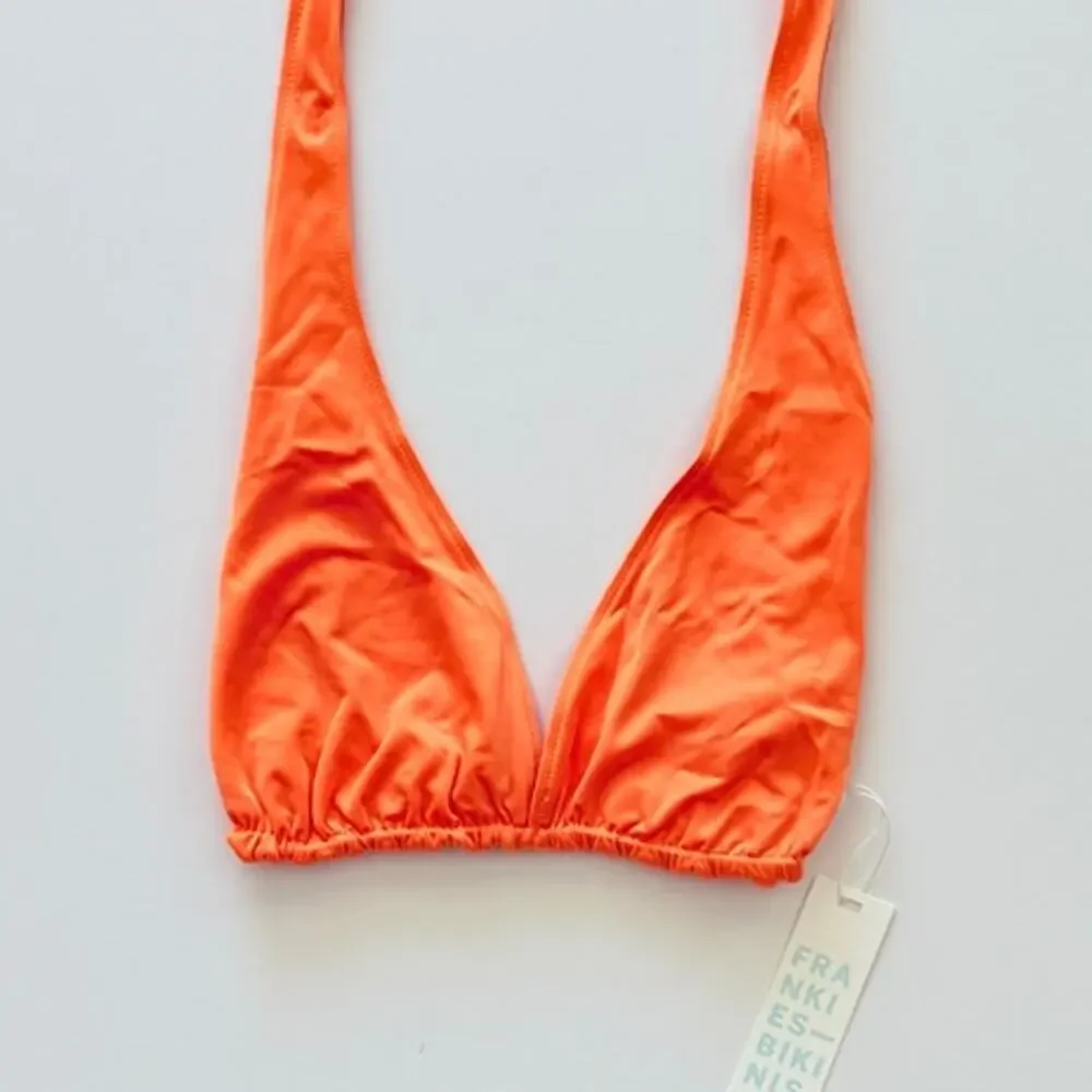Frankies Bikinis Diana Shine Halter Bikini Top - Cuties Orange - XL